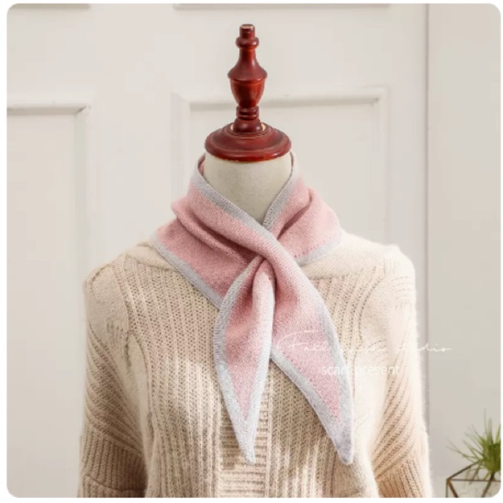 Pink triangle shawl